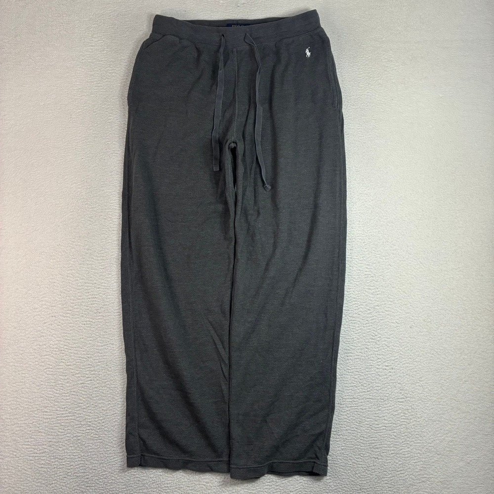 Polo Ralph Lauren Waffle Knit Sleepwear Pants Men L Gray Loungewear Sweatpants
